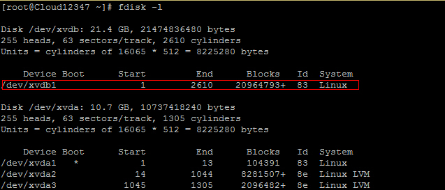 Linux系统挂载数据盘